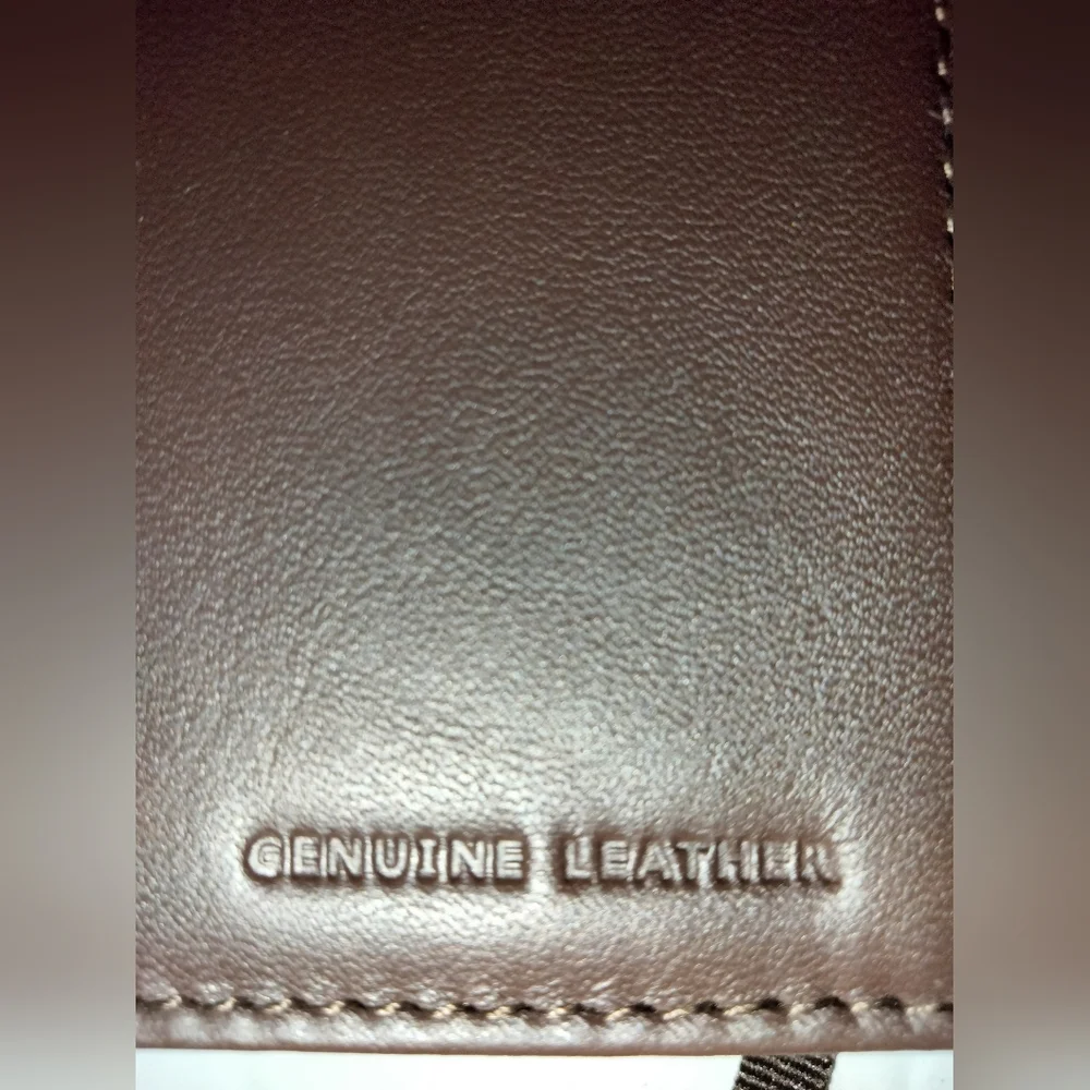 Dark Brown Genuine Leather Notebook/Journal w Line Pages & Interior Slip Pockets